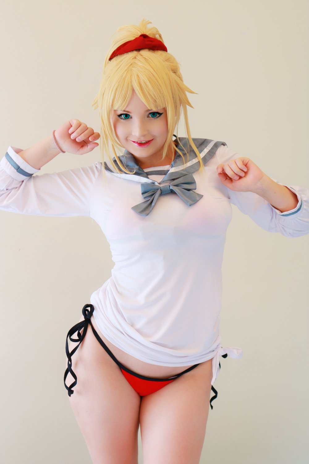 Mordred Fate cosplay with blowjob and facial #3EOfrSdc