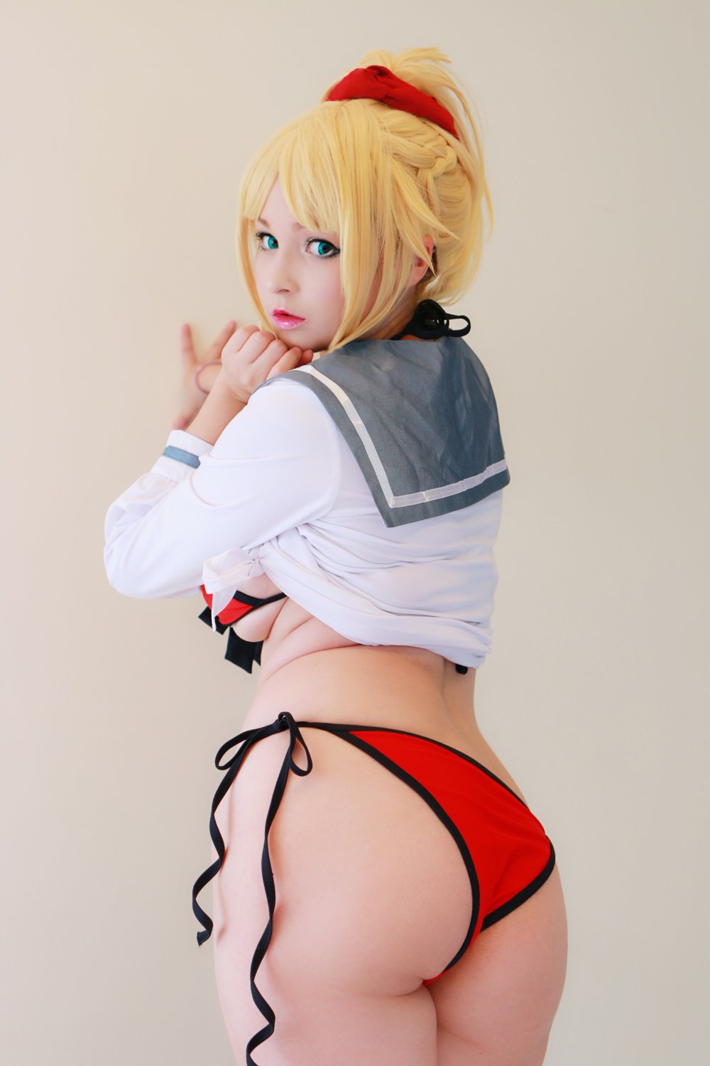Mordred Fate cosplay with blowjob and facial #mABX8Y2s